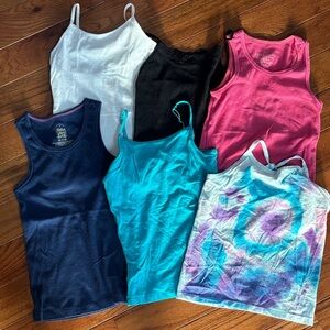 Girls 6-Pack Tank & Camisole Set – Assorted Colors 6,7,8 medium fit